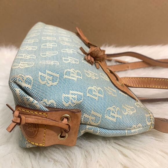 DOONEY & BOURKE Turquoise Blue East West Vintage Zip Top Signature Tassel Tote - Picture 7 of 14